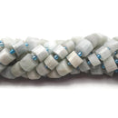 Aquamarine Faceted Rondelle Wheel Discs Beads Approx 6x8mm 7x9mm 15.5" Strand