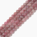 Madagascar Rose Quartz Smooth Round Beads Size 6mm 8mm 10mm 12mm 15.5'' per Strand