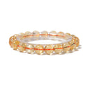 Natural Citrine Smooth Round Beads Bracelet Size 8mm 10mm 7.5'' Length