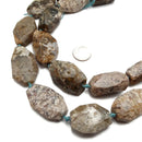 Fossil Agate Rough Nugget Chunk Cylinder Tube Beads Approx 20x40mm 15.5" Strand
