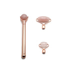 3 in 1 Rose Quartz Face Massage Roller Detachable Piece Kit