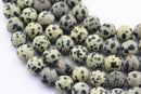 dalmatian jasper matte round beads