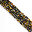 blue golden Tiger's eye faceted star cut beads