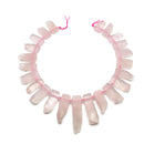 Rose Quartz Graduated Slab Slice Stick Points Beads Approx 20-45mm 15.5" Strand
