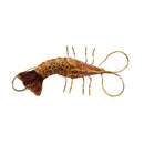Cloisonne Christmas Tree Ornament Wiggling Tail Shrimp Decoration 4" Long