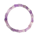 Chevron Amethyst Double Drill Bamboo Shape Bracelet Size 12x15mm Length 7.5"