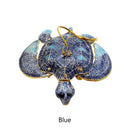 Cloisonne Christmas Tree Ornament Wiggling Sea Turtle Decoration 3" Inches Long