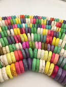 multi color howlite turquoise smooth rondelle beads