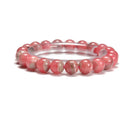 NO.2 -Rhodochrosite Beaded Elastic Bracelet Beads Size 5.5mm - 10mm 7.5'' Length