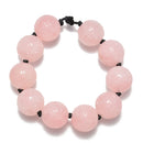 large hole natural rose quartz carved round beads