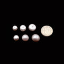 Pink Fresh Water Pearl Half Drilled Cabochon Button Beads 8mm 9mm 10mm