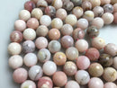 natural pink opal faceted round beads