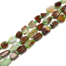 Chrysoprase Irregular Pebble Nugget Side Drill Beads Approx 10x14mm 15.5"Strand