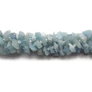Natural Aquamarine Irregular Discs Beads Approx 4x10mm 15.5" Strand