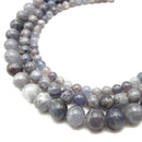 Natural Iolite Smooth Round Beads 4mm 6mm 8mm 10mm 15.5" Strand