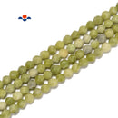 Natural Green Jade Faceted Start Cut Beads Size 8mm 15.5'' Strand