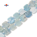 Natural Aquamarine Square Beads Size 16mm 15.5'' Strand