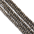 gold pyrite faceted round beads 