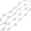 Clear Quartz Hand Carved Rose Flower Gemstone Beads 10mm 12mm 10pcs Per Strand