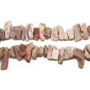 Peach Moonstone Irregular Slice Nugget Points Approx 20-30mm 15.5" Strand