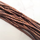 copper plated hematite matte cube beads