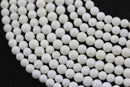 white bamboo coral smooth round beads