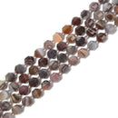 Natural Botswana Agate Prism Cut Double Point Beads Size 9x10mm 15.5'' Strand