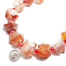 red amphibole quartz graduated short fat points beads