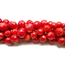 Red Bamboo Coral Faceted Round Beads Size 9mm 10mm 11mm 15.5" Strand