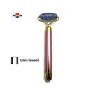Lapis Lazuli Electric Vibrating Facial Roller Massager 6.5" works w/ AA battery