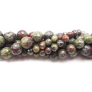 Green Dragon Blood Jasper Hard Cut Faceted Round Beads 6mm 8mm 10mm 15.5'' Strand