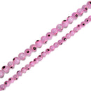 Pink Evil Eye Glass Smooth Round Beads Size 6mm 8mm 10mm 15.5'' Strand