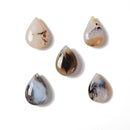 Black Dendritic Montana Agate Teardrop Pendant Size 25x35-35x45mm
