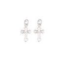 925 Sterling Silver Hollow Crucifix Cross Charm Pendant 11x18mm 6pcs per Bag