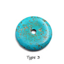 large blue turquoise donut pendant