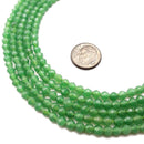 Green Dyed Jade Faceted Round Beads Size 4.5mm 15.5" Strand