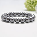dark gray shell pearl bracelet smooth round