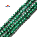 Natural Green Malachite Smooth Round Beads Size 4-5mm 15.5'' Strand