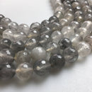 cloudy quartz faceted round beads