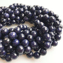 blue sandstone faceted round beads