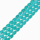 Green Blue Turquoise Smooth Oval Beads Size 10x14mm 15.5'' Strand