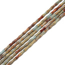 Natural Aqua Terra Jasper Bamboo Tube Beads Size 5x13mm 15.5'' Strand