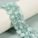 Iridescent Dark Green Moonstone Smooth Coin Size 12mm 15mm 20mm 30mm 15.5"Strand