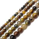 Golden Pietersite Smooth Round Beads 4mm 6mm 8mm 10mm 12mm 15.5" Strand