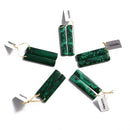 green malachite pendant earrings rectangle shape