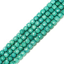 Blue Green Turquoise Faceted Cube Beads Size 7mm 15.5'' Strand