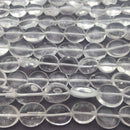 clear quartz smooth irregular flat oval beads