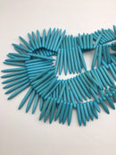 blue howlite turquoise graduated spike Points beads