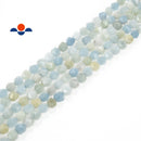 natural aquamarine faceted star cut beads