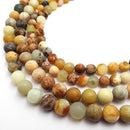 natural xiuyan flower jade matte round beads